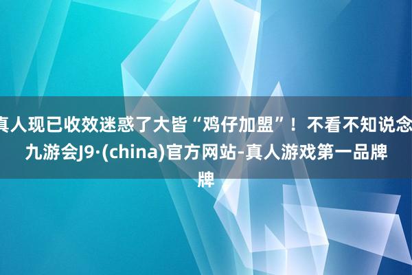 真人现已收效迷惑了大皆“鸡仔加盟”！不看不知说念-九游会J9·(china)官方网站-真人游戏第一品牌