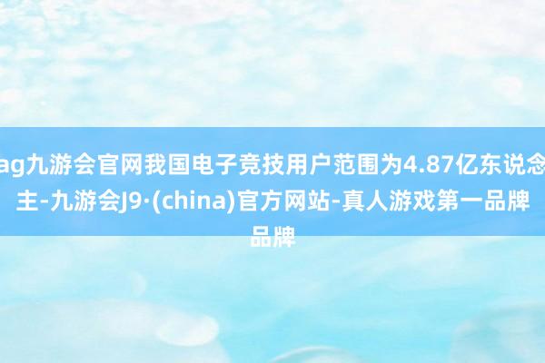 ag九游会官网我国电子竞技用户范围为4.87亿东说念主-九游会J9·(china)官方网站-真人游戏第一品牌